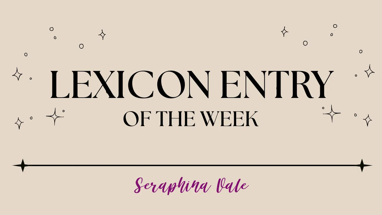 Lexicon Entry of the Week