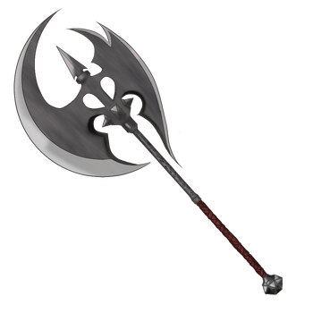This two-handed battle-axe is imbued with magic from the runes carved into its very metal.