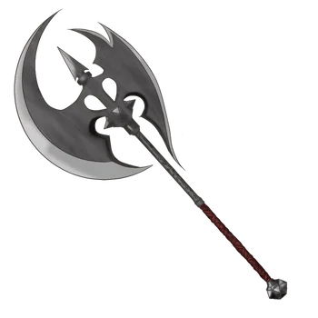 his two-handed battle-axe is imbued with magic from the runes carved into its very metal. If its name gives away any clues, Adez K'orgaz ('Blood of the Enemy') draws the power for its strong bond with its wielder from the enemies it fells. 