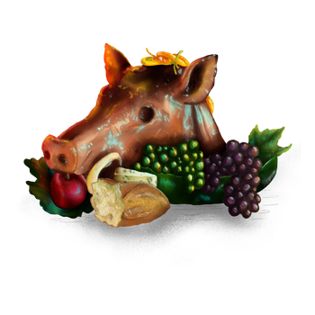 Roasted Boar - drawing of the roasted boar food item that can be found in the tavern.