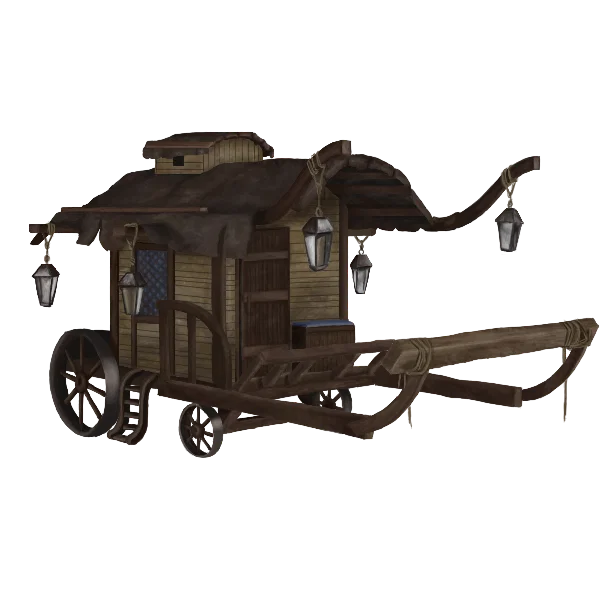 When you have a wagon your home goes wherever you do, so travel about Isilendor with no worries and no fears. Whether for trade, travel or pleasure you'll always be ready to go with your trusty wagon and a friendly beast to pull it for you